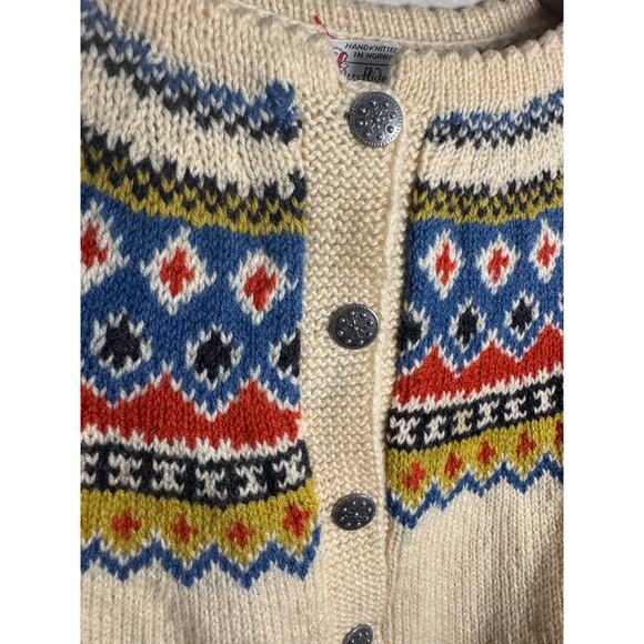 Vintage Husfliden Hand Knit Wool Cardigan Lillehammer Norway - Picture 5 of 10